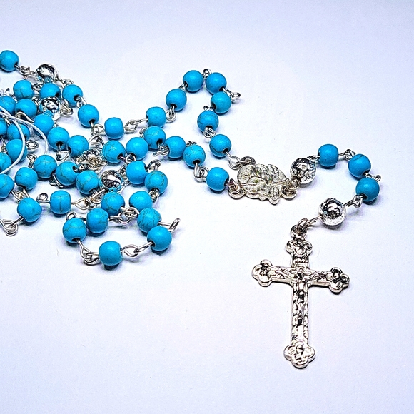 Howlite /lava handmade rosary - Picture 1 of 2